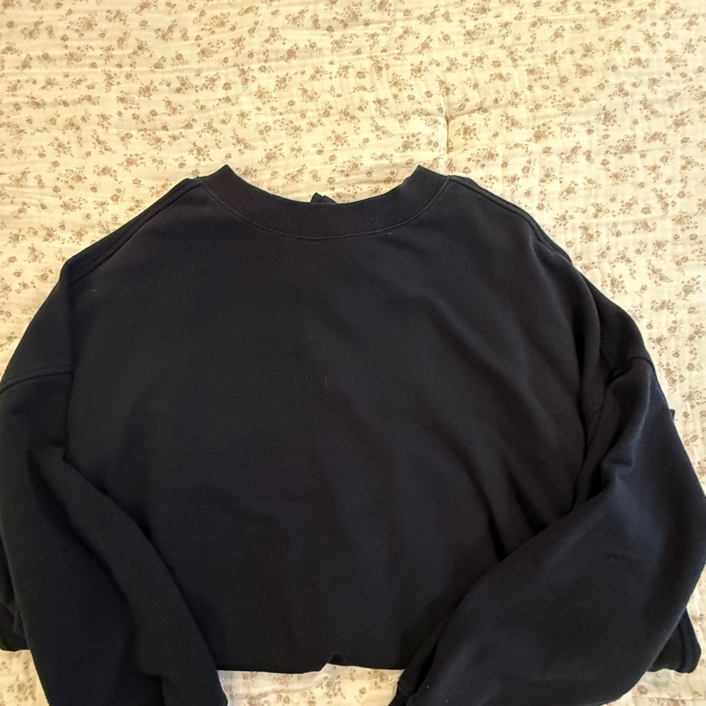aerie Black Crewneck Sweatshirt
